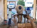 Hard at work cleaning frame (with good help)